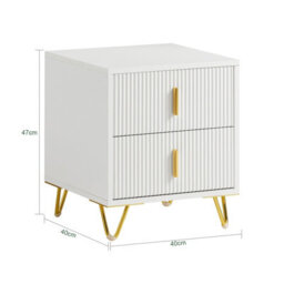 Sobuy Fbt115-W, Bedside Table Bedside Cabinet Nightstand With 2 Drawers, Side Table  Chest Of Drawers For Bedroom, White - thumbnail 3