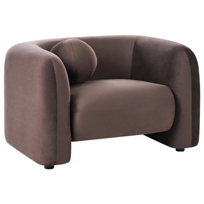 Beliani Armchair Leiren Velvet Dark Brown - image 1