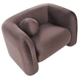 Beliani Armchair Leiren Velvet Dark Brown - thumbnail 6