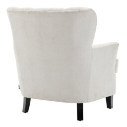 Living And Home Modern Beige White Linen Upholstered Tufted Accent Chair Armchair 85Cm (W) X 88Cm (D) X 94Cm (H) - thumbnail 5