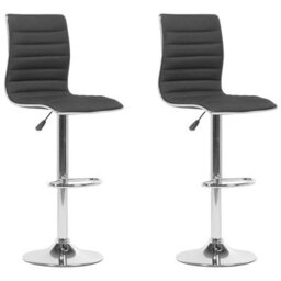 Beliani Set Of 2 Bar Chairs Lucerne Swivel Black - thumbnail 1