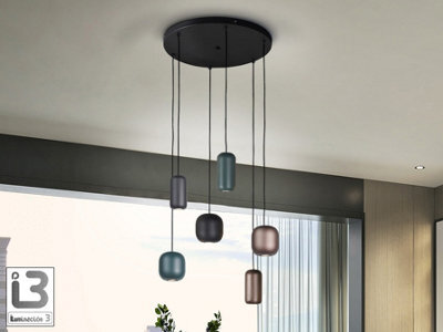 Luminosa Lighting Luminosa Nimes Cluster Pendant Ceiling Light Black 6Xgu10 - Uk Stock - image 1