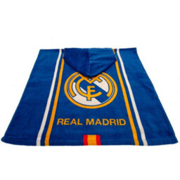 Real Madrid Cf Childrens/kids Crest Hooded Towel White/blue/gold (One Size) - thumbnail 2