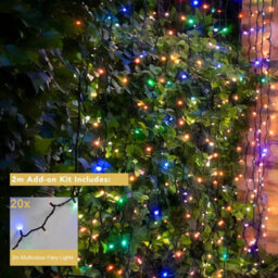 Christmas Tree World Crownvine 2 Pack 20 Led Multicolour Curtain Lights 2M - Black Rubber Cable (For Crownvine Lights) - thumbnail 2
