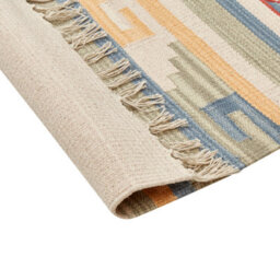 Beliani Klim Handwoven Kilim Area Rug 80 X 150 Cm Beige Brown Reversible With Tassels - thumbnail 6