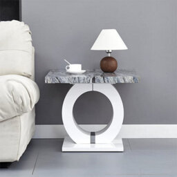 Furniture in Fashion Halo High Gloss Lamp Table In Melange Marble Effect - thumbnail 3