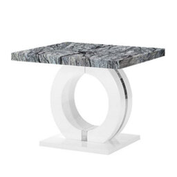 Furniture in Fashion Halo High Gloss Lamp Table In Melange Marble Effect - thumbnail 5