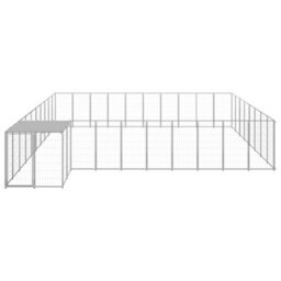 Berkfield Durable Dog Kennel Silver 25.41 M2 Steel