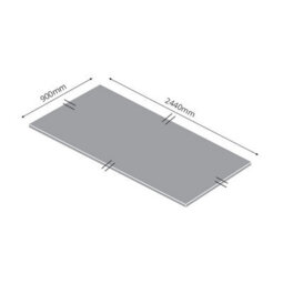 Carysil Metis - Light Grey 15mm Solid Surface Kitchen Breakfast Bar 2440mm X 900mm X 15mm - thumbnail 2