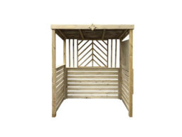 Edecks The Pavilion Wooden Bbq Shelter With Foldout Bar Worktop 6 X 7Ft - Chevron Rear Panel Outdoor Garden Barbecue Grill Gazebo - thumbnail 8