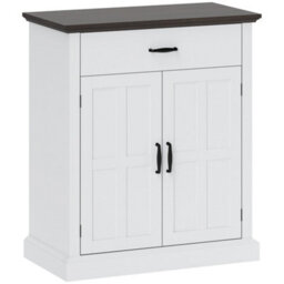 Wyld Haus Marina Colu White Farmhouse Sideboard With Drawer, Twin Barn Doors And 3Cm Top - 75.2Cm X 40Cm X 91.5Cm - thumbnail 2