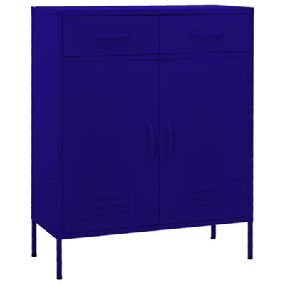 Berkfield Storage Cabinet Navy Blue 80X35X101.5 Cm Steel - image 1