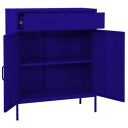 Berkfield Storage Cabinet Navy Blue 80X35X101.5 Cm Steel - thumbnail 5