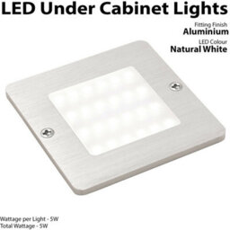 Premium Aluminium Ultra-Slim Square Under Cabinet Kitchen Light With Driver Kit - Natural White Led - thumbnail 2