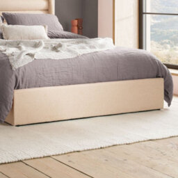 Colton Warm Beige Boucle Fabric Winged Ottoman Storage Bed - 5Ft King Size - thumbnail 7