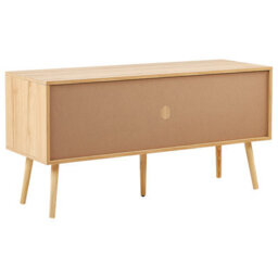 Beliani Boho Light Brown Tv Stand With Rattan Fronts, 4 Drawers, W120 X D40 X H60Cm - thumbnail 6