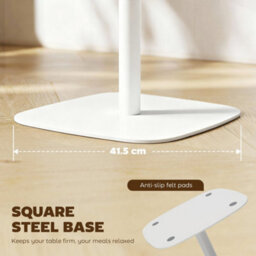 Wyld Haus Levadi Suri 60Cm Square Dining Table Natural Wood Veneer Top White Steel Pedestal Base - thumbnail 6