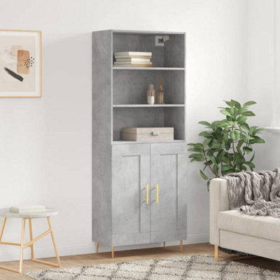 Berkfield Highboard Concrete Grey 69.5X34X180 Cm Engineered Wood - image 1