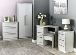 Ready Assembled Matt Grey 4 Piece Bedroom Furniture Set - thumbnail 2