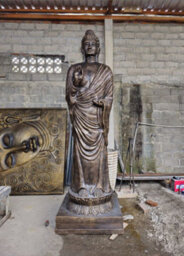 Serenityy 3M Tall Handcrafted Antique Gold Standing Buddha Statue, 155Kg - Pre-Order