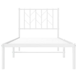 Berkfield Metal Bed Frame Without Mattress With Headboard White 80X200Cm - thumbnail 5