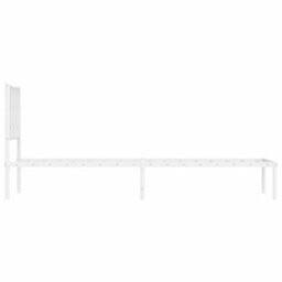 Berkfield Metal Bed Frame Without Mattress With Headboard White 80X200Cm - thumbnail 6