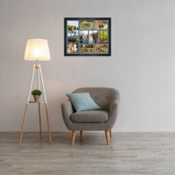 AK Frames 20X16 Black Modern Multi Photo Frame With Pompadour Mount - Holds 9 Apertures (2X) 7X5, (7X) 6X4 Photos - thumbnail 3