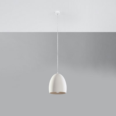 Luminosa Lighting Luminosa Flawiusz Dome Ceramic Pendant Light White E27 - image 1