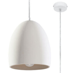 Luminosa Lighting Luminosa Flawiusz Dome Ceramic Pendant Light White E27 - thumbnail 3