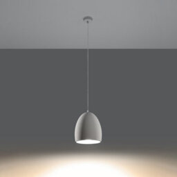 Luminosa Lighting Luminosa Flawiusz Dome Ceramic Pendant Light White E27 - thumbnail 2