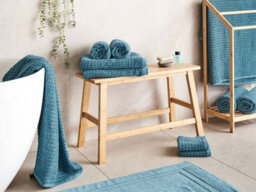 Beliani Set Of 11 Towels Atai Cotton Blue - thumbnail 2