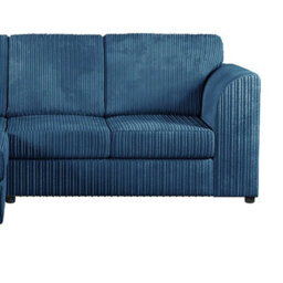 Hannah Jumbo Cord Full Back 4 Seater Left Hand Facing Corner Sofa Marine Blue - thumbnail 4