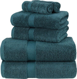 IHIDirect Supersoft 550Gsm 100% Pure Cotton 6Pc Towel Bale Set, Bath, Hand & Flannel  - Jade - thumbnail 2