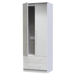 Chester 2 Door 2 Drawer Wardrobe In Uniform Grey & White (Ready Assembled) - thumbnail 5