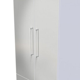 Chester 2 Door 2 Drawer Wardrobe In Uniform Grey & White (Ready Assembled) - thumbnail 4