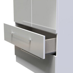 Chester 2 Door 2 Drawer Wardrobe In Uniform Grey & White (Ready Assembled) - thumbnail 6