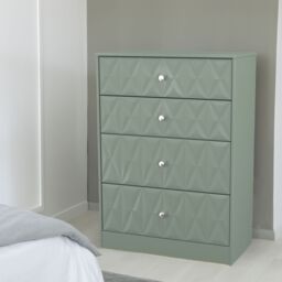 Genoa Ready Assembled Matt Green No Effect 4 Drawer Deep Chest (H)1063mm (W)766mm (D)395mm - thumbnail 3