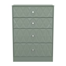 Genoa Ready Assembled Matt Green No Effect 4 Drawer Deep Chest (H)1063mm (W)766mm (D)395mm - thumbnail 2