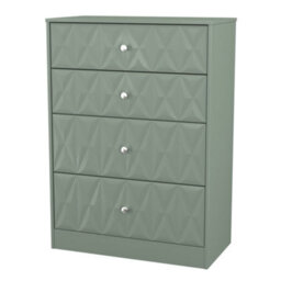 Genoa Ready Assembled Matt Green No Effect 4 Drawer Deep Chest (H)1063mm (W)766mm (D)395mm - thumbnail 1
