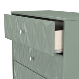 Genoa Ready Assembled Matt Green No Effect 4 Drawer Deep Chest (H)1063mm (W)766mm (D)395mm - thumbnail 5