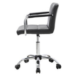 Thehotsale Low Back Faux Leather With Chrome Base Office Chair,grey,back 31Cm H - thumbnail 4