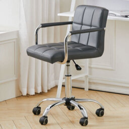 Thehotsale Low Back Faux Leather With Chrome Base Office Chair,grey,back 31Cm H - thumbnail 1