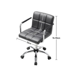 Thehotsale Low Back Faux Leather With Chrome Base Office Chair,grey,back 31Cm H - thumbnail 7