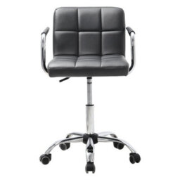 Thehotsale Low Back Faux Leather With Chrome Base Office Chair,grey,back 31Cm H - thumbnail 3