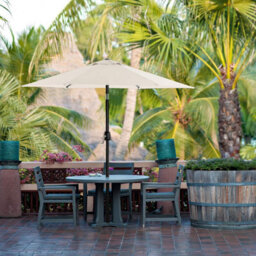Songmics Garden Parasol Umbrella 2 M, Sunshade With Metal Pole And Ribs, Tiltable, Base Not Included, For Outdoor Terrace Balcony, Beige - thumbnail 1