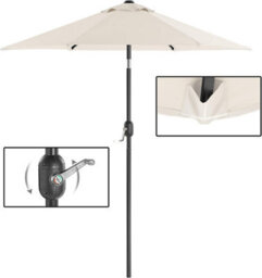 Songmics Garden Parasol Umbrella 2 M, Sunshade With Metal Pole And Ribs, Tiltable, Base Not Included, For Outdoor Terrace Balcony, Beige - thumbnail 6