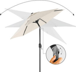 Songmics Garden Parasol Umbrella 2 M, Sunshade With Metal Pole And Ribs, Tiltable, Base Not Included, For Outdoor Terrace Balcony, Beige - thumbnail 5