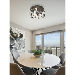 Luminosa Lighting Luminosa Kuni 46Cm Integrated Led Semi Flush Ceiling Light Grey Dark Led Dimmable 2700-6500K Remote Control Timer - thumbnail 8