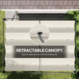 Outsunny 3X2M Metal Pergola Gazebo Patio Sunshelter Retractable Canopy Cream - thumbnail 6