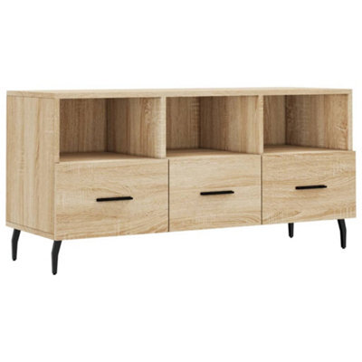Berkfield Sturdy Tv Cabinet Sonoma Oak 102X36X50 Cm Engineered Wood - image 1